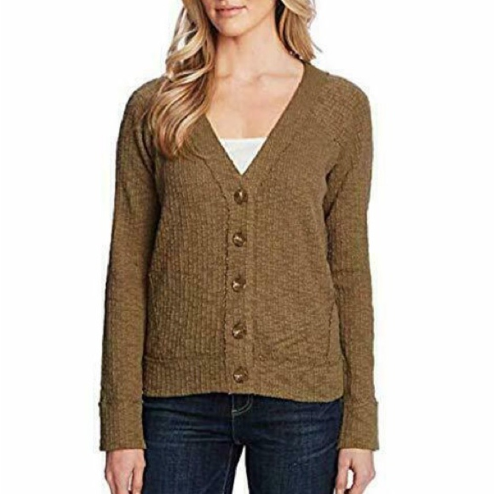 Two by Vince Camuto Olive Button-Up Cardigan